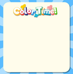 Cute blank blue color border for worksheet