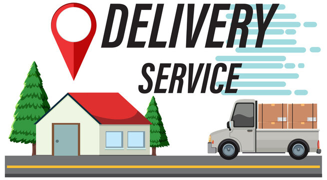 Delivery service logo with location pin on house