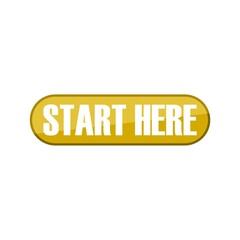Start here button for web site icon isolated on white background