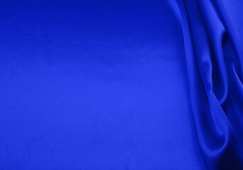 Blue satin or silk fabric as background