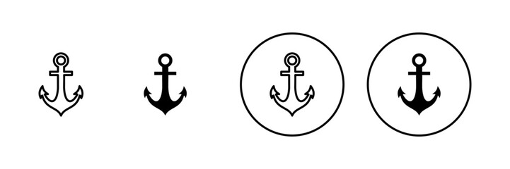 Anchor icons set. Anchor sign and symbol. Anchor marine icon. © avaicon