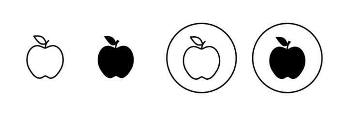 Apple icons set. Apple sign and symbols for web design.