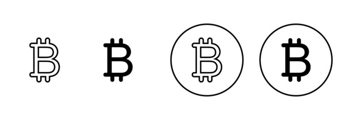 Bitcoin icons set. bitcoin sign and symbol. payment symbol. cryptocurrency logo