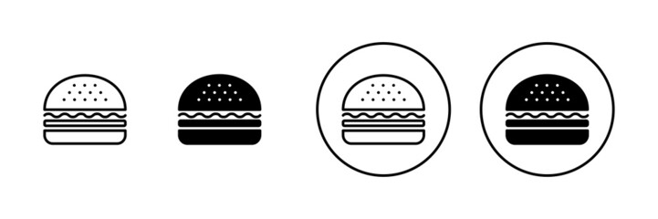 Burger icons set. burger sign and symbol. hamburger