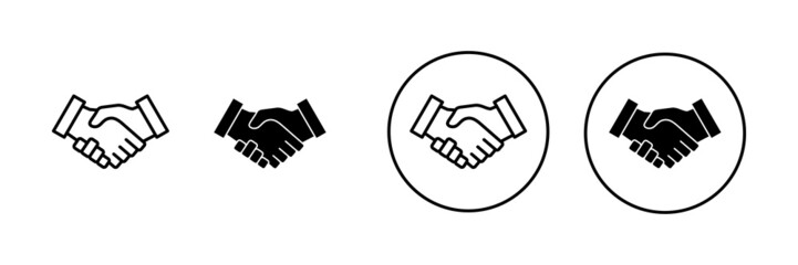 Handshake icons set. business handshake sign and symbol. contact agreement