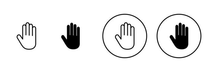 Hand icons set. hand sign and symbol. palm