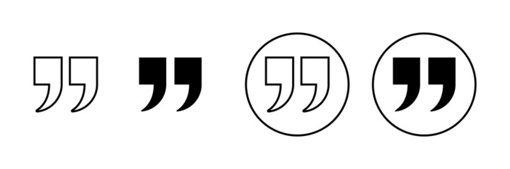 Quote icons set. Quotation mark sign and symbol