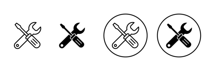 Repair tools icons set. tool sign and symbol. setting icon. Wrench and screwdriver. Service