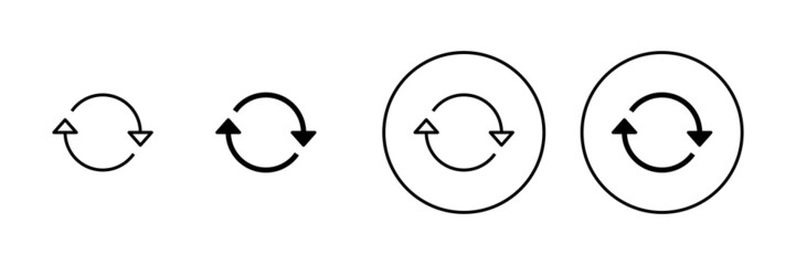 Refresh icons set. Reload sign and symbol. Update icon.