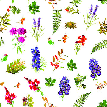 Beautiful repeated Seamless flower garden theme pattern with another floral, botanical and leaf image assets, fall, t-shirts, texture perfect for mugs, fabrics, packaging, POD etc free Vector