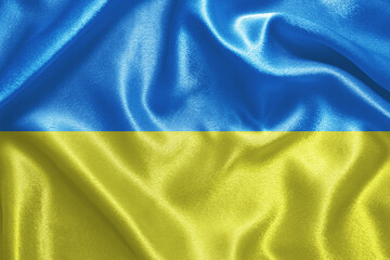 Yellow and blue flag of Ukraine. National symbol of the state of Ukraine