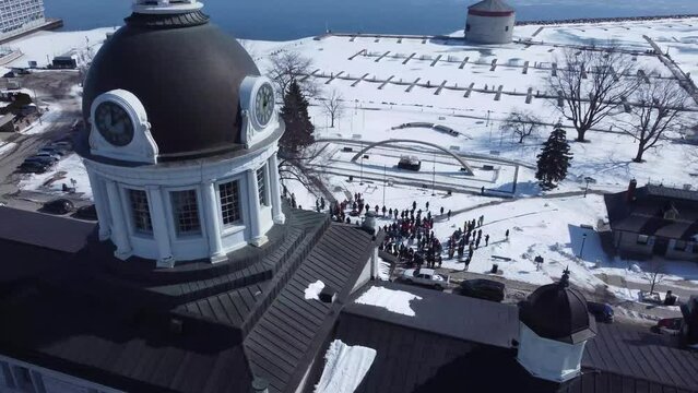 spiritual groups gathered in Kingston Ontario to offer Prayers for Peace in light of the incursions in Ukraine