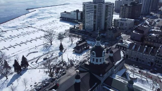 spiritual groups gathered in Kingston Ontario to offer Prayers for Peace in light of the incursions in Ukraine