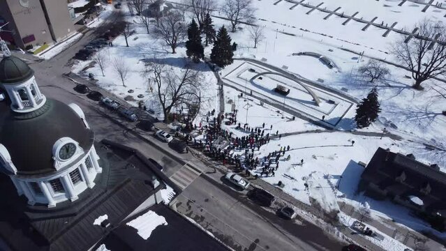 spiritual groups gathered in Kingston Ontario to offer Prayers for Peace in light of the incursions in Ukraine