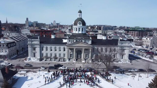 spiritual groups gathered in Kingston Ontario to offer Prayers for Peace in light of the incursions in Ukraine