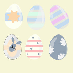 collection of illustrations and frames for Easter celebration