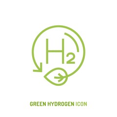 Green hydrogen production symbol. Editable vector illustration