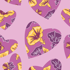 Floral seamless patterns. Vector design for paper, cover, fabric, interior décor and other users. Purpal color