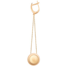 Yellow Gold fashion Diamond Earrings Isolated on White Background