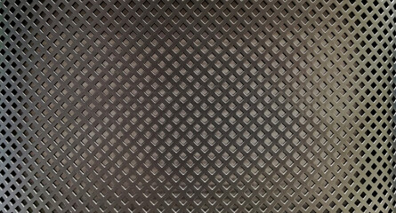 black grid metal background in the dark,protective black seamless mesh background.