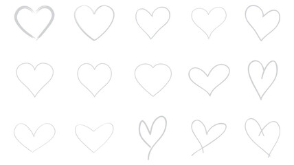 Heart contour vector. Grey hand drawn love icon isolated. Paint brush stroke heart icon. Hand drawn vector for love logo, heart symbol, doodle icon and Valentine's day. Painted grunge vector shape