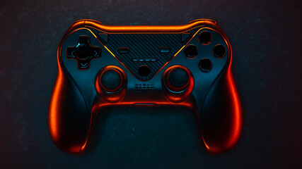 Wireless game controller. Computer gamepad for video games