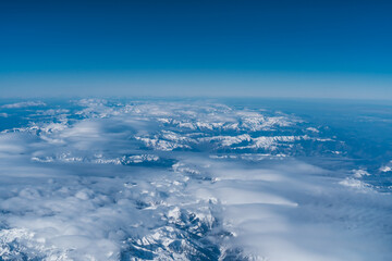 The Pyrenees seen from the sky.