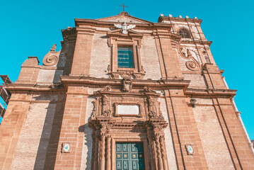 View of the Maria Santissima delle Vittorie Cathedral in Piazza Armerina, Enna, Sicily, Italy, Europe