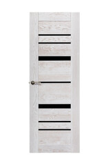 Modern white wooden door isolated on white background