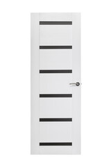 Modern white wooden door isolated on white background