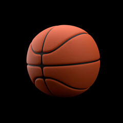 Isolated basketball on black background. 3d illustration