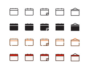 Mega set of calendar icons design graphic with outline, solid, filled, and two-tone style. Editable stroke line. Vector illustration Eps 10