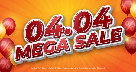 Realistic number 04.04 special offer mega sale background template design for web advertising or social media