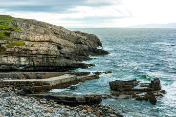 View of the Atlantic coast in  Ireland during the summer