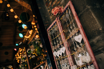 Table setting at a luxury wedding and beautiful flowers on the table.