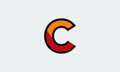 Bold letter C creative design with colors inside it.