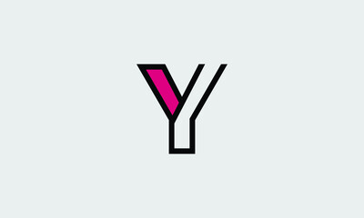 Bold letter Y creative icon design with a half circle outside.