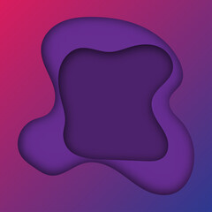 PrintBanner with 3D paper cut design violet color. vector abstract background. layout blank use for text message presentations. purple color wallpaper.