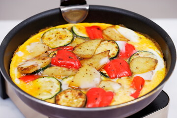 Frittata in a frying pan　オムレツ