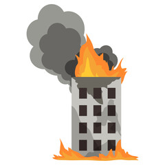 市街戦　災害　空爆 テロ 爆発 戦争のイラスト素材　ベクター © kumao