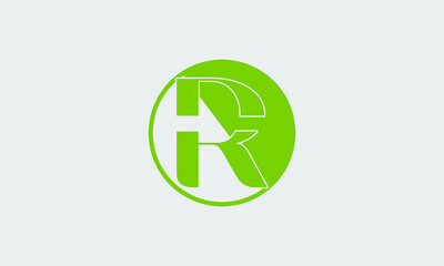 Bold letter R creative icon design.
