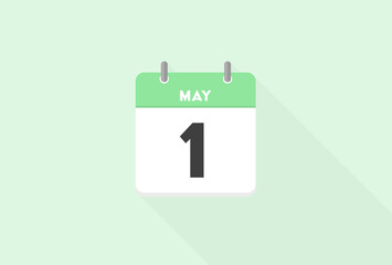 Fototapeta na wymiar 5月1日の日めくりカレンダー - Mayの文字が入ったゴールデンウィークやメーデーのイメージ素材 