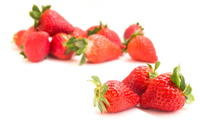 fresh appetizing strawberries on a white background