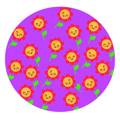 Flower is a cartoon character. Sticker. Icon. Cute hand-drawn flower for a lovely greeting card, invitation. Suitable for T-shirt, mug, backpack, children's clothing. the vector is isolated. education