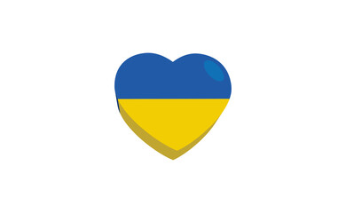 Ukraine flag inside a heart. Ukrainian symbol. Love.