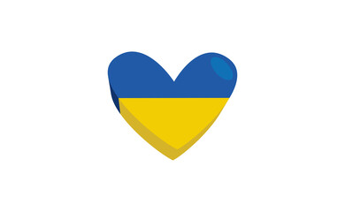 Heart shaped ukranian flag. Love for Ukraine.