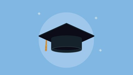 graduation hat accessory education animation