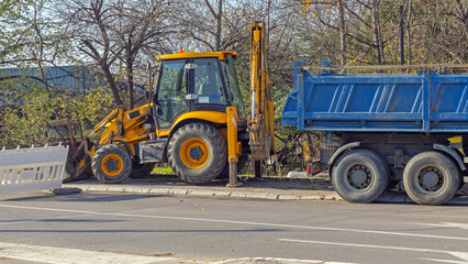Obraz premium Backhoe Digger Machine