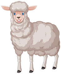 A sheep pose on white background