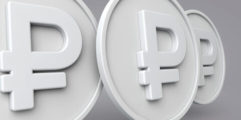 Obraz premium russian ruble currency coin symbol. 3D Rendering